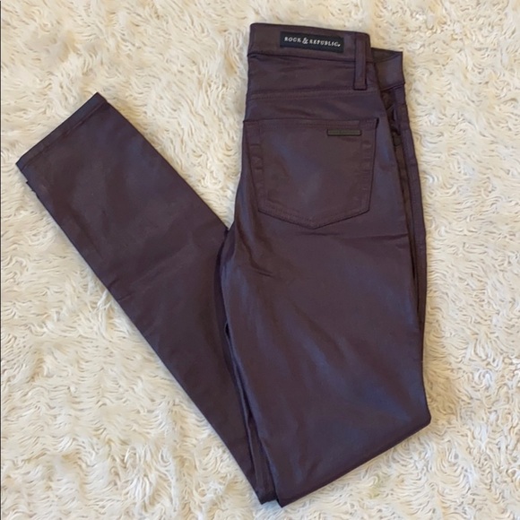 Rock & Republic Berlin Burgundy Skinny Jeans 2M - Picture 1 of 6